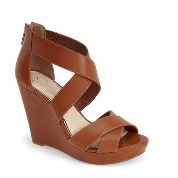 Jessica Simpson Shoes - Jessica Simpson Jadyn Camel Leather Wedges